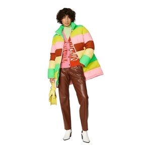 Rachel Antonoff Terry Colorblock Puffer Coat